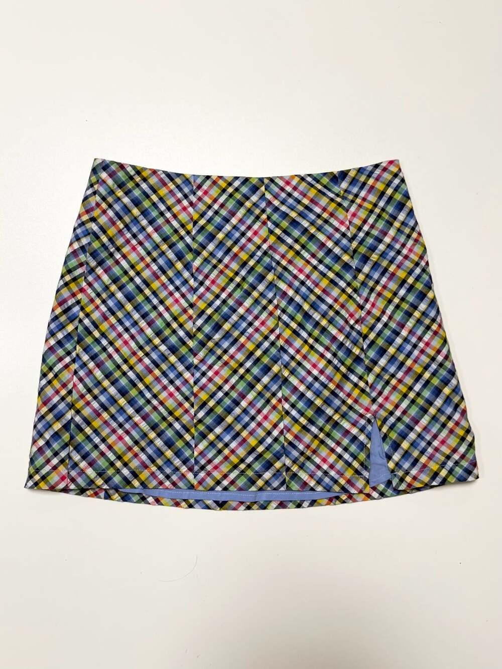 Urban Outfitters Women's M Multicolor Plaid Madras Check Seersucker Mini Skirt A
